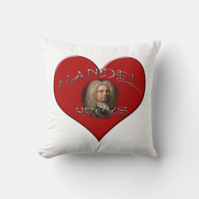 Almohada con corazón de Handel Rocks (Anverso)