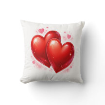 Almohada con corazones, elemento decorativo