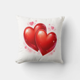 Almohada con corazones, elemento decorativo