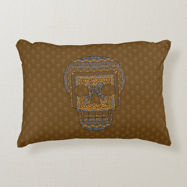 Almohada con Cráneo de Halloween (Anverso)