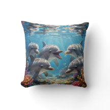 Almohada con delfines.