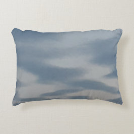 almohada con diseño azul celeste