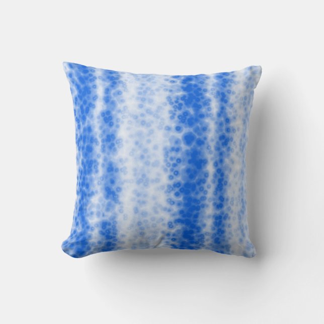 Almohada con diseño de burbujas en acuarela azul c (Anverso)