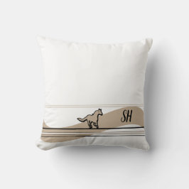 Almohada con diseño de caballo corriendo beige y i