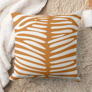 Almohada con diseño de cebra en ocra y blanco suci