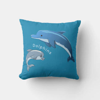 Almohada con diseño de delfines juguetones