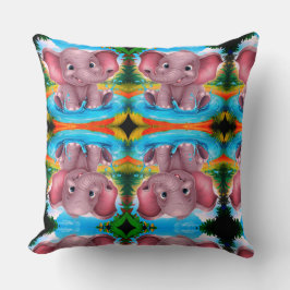 Almohada con diseño de elefante lindo