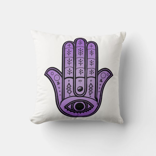 almohada con diseño de mano de Hamsa (Anverso)