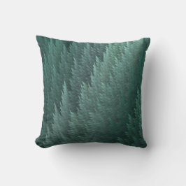 Almohada con diseño de patrón de pluma verde
