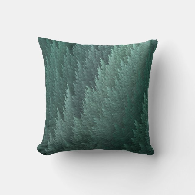 Almohada con diseño de patrón de pluma verde (Anverso)