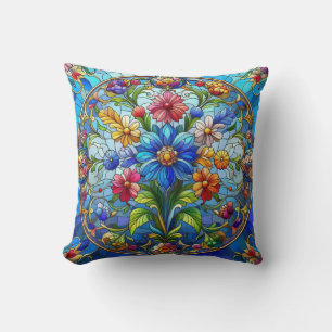 Almohada con diseño de vidrio emplomado muy decora
