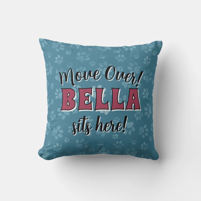 Almohada con diseño divertido del nombre de tu per (Anverso)