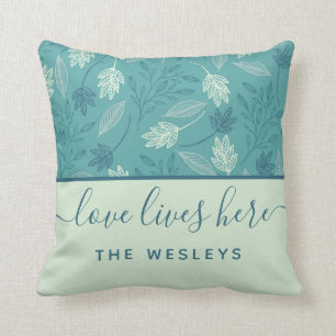 Almohada con el apellido de la familia "El Amor Vi