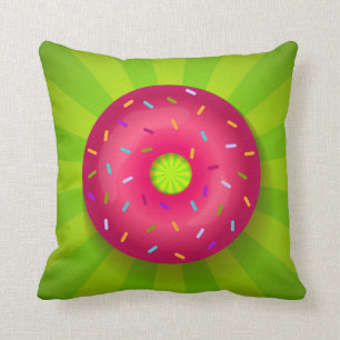 Almohada con el chocolate y los anillos de espuma