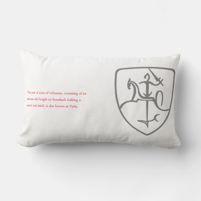 Almohada con el escudo de armas Vytis de Lituania (Anverso)