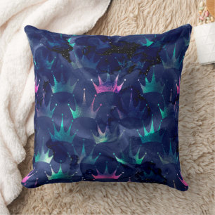 Almohada con escamas de sirena oscura y textura de