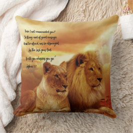 Almohada con Escritura de León y Leona Sé Fuerte