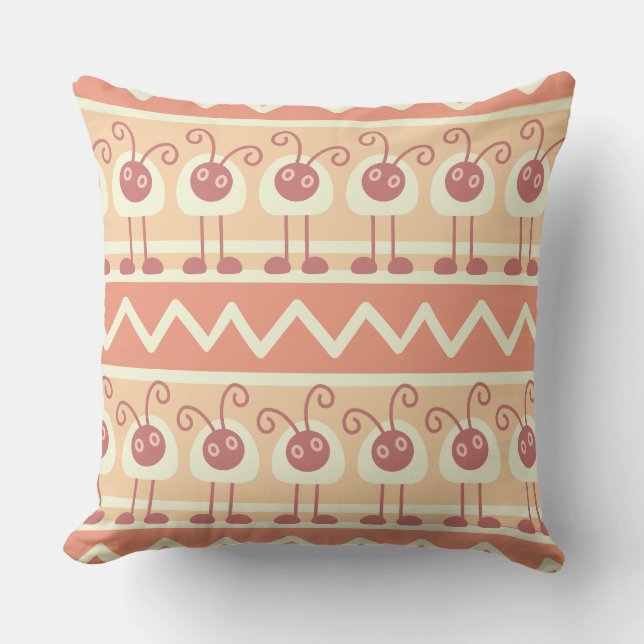 Almohada con estampado de adorables orugas (Anverso)