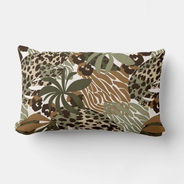Almohada con estampado de animal de selva (Anverso)