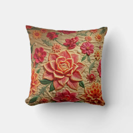 Almohada con estampado de bordado floral elegante