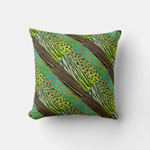 Almohada con estampado de cebra de patchwork de an