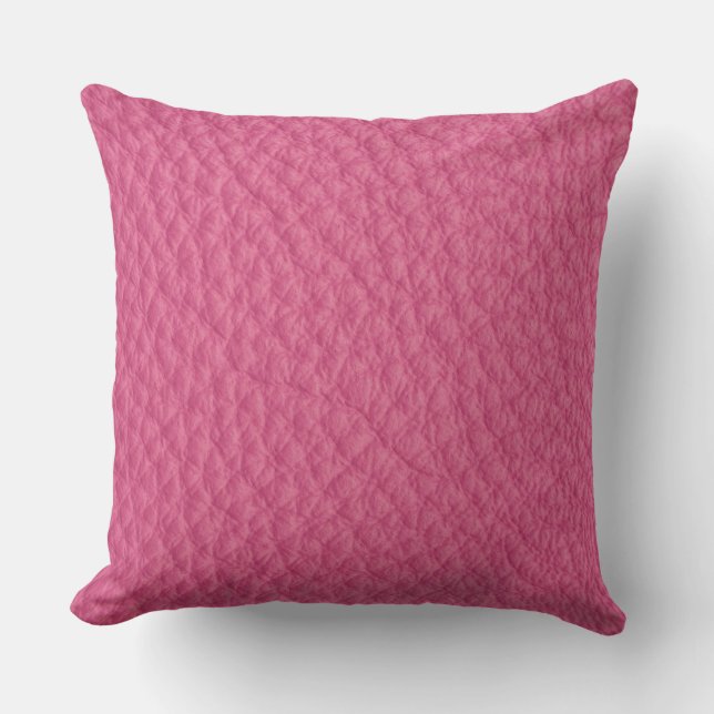 Almohada con estampado de cuero magenta (Anverso)