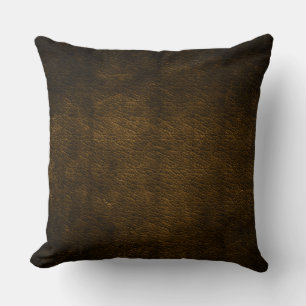 Almohada con estampado de cuero marrón angustiado