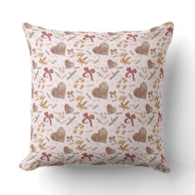 Almohada con estampado de flores y corazones de pa