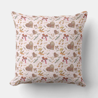 Almohada con estampado de flores y corazones de pa
