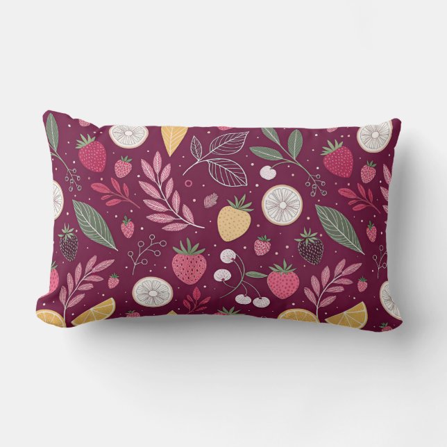 Almohada con estampado de frutas – Botánico Ciruel (Anverso)