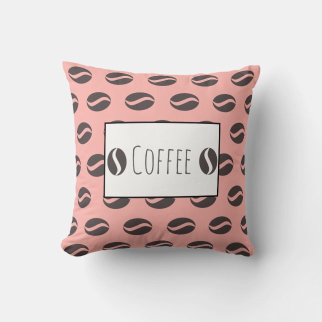 Almohada con Estampado de Granos de Café Funky (Anverso)