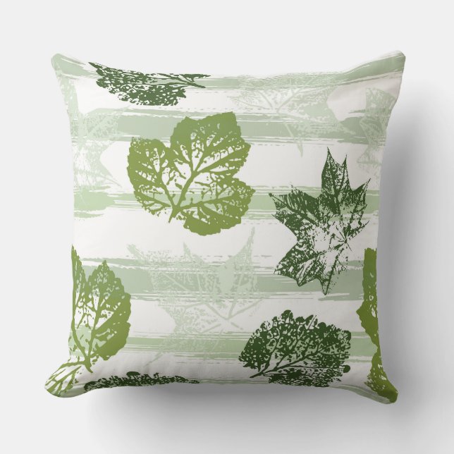 Almohada con estampado de hojas (Anverso)