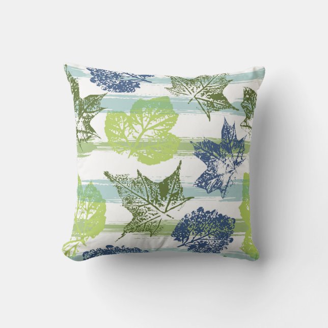 Almohada con estampado de hojas (Anverso)