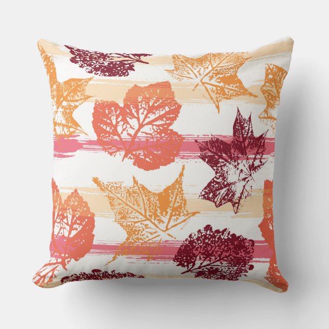 Almohada con Estampado de Hojas (Anverso)
