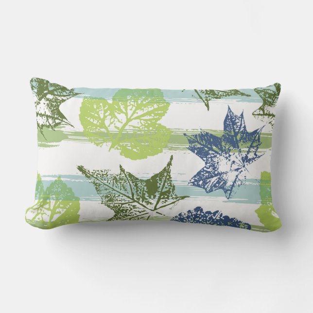 Almohada con estampado de hojas (Anverso)