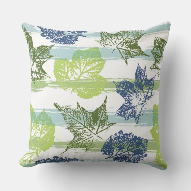 Almohada con estampado de hojas (Anverso)