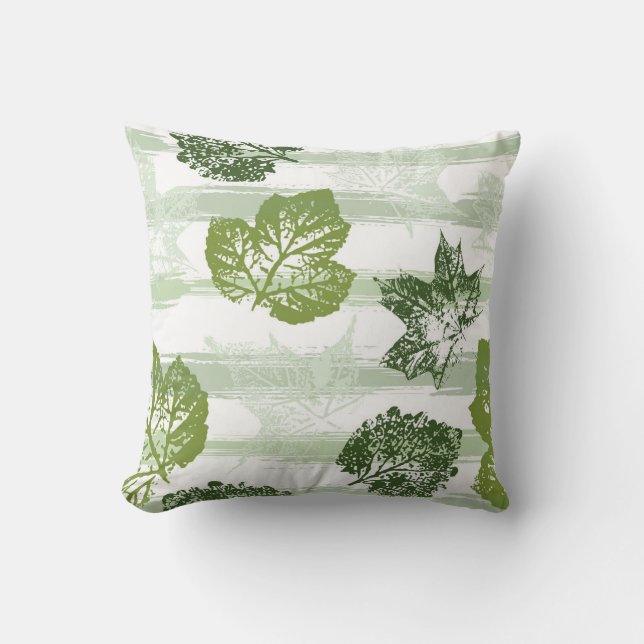 Almohada con estampado de hojas (Anverso)