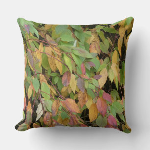 Almohada con Estampado de Hojas de Otoño Coloridas