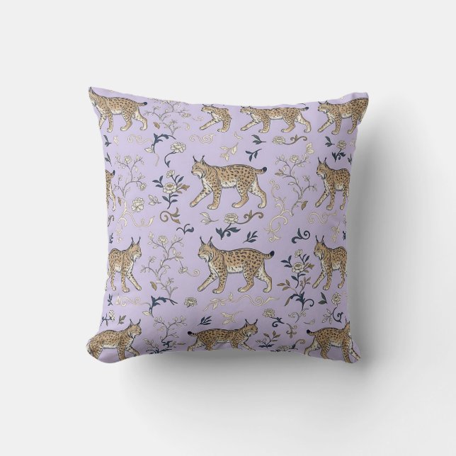Almohada con estampado de lince Decoración de hoga (Anverso)