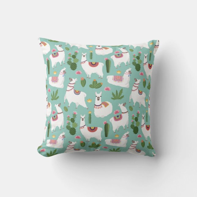 Almohada con estampado de llama (Anverso)