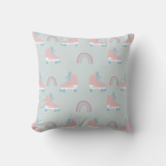 Almohada con estampado de patín de ruedas rosa arc (Anverso)