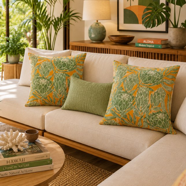 almohada con estampado de protea (Subido por el creador)