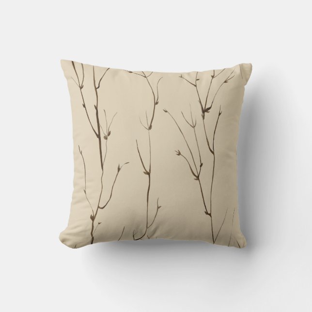 Almohada con estampado de ramitas (Anverso)