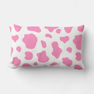 Almohada con Estampado de Vaca Rosa y Blanco