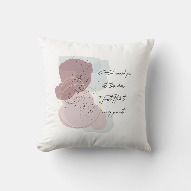 Almohada con estampado en acuarela de Dios te llev (Anverso)