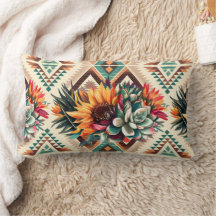 almohada con estampado floral artístico