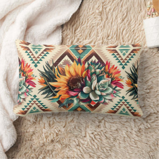 almohada con estampado floral artístico