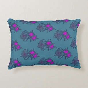 Almohada con estampado floral azul verdoso con ace