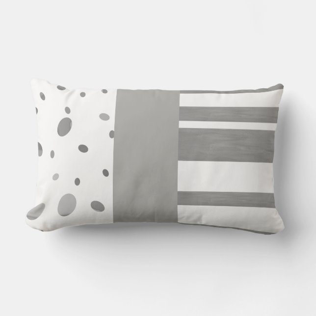 almohada con estampado y almohada gris y blanca (Anverso)