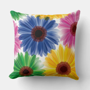 Almohada con flores atrevidas